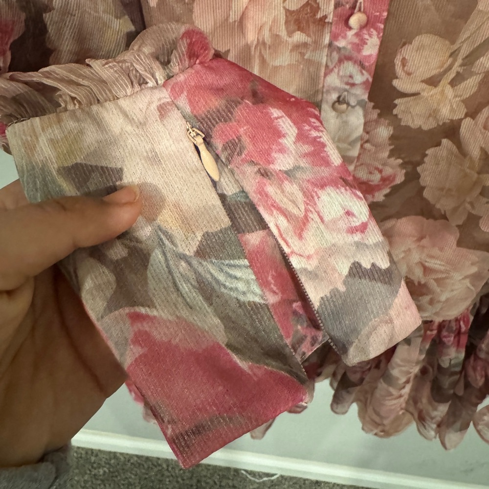 Alex Marie Pink Floral Tie-Waist Mini Dress - Picture 5 of 7